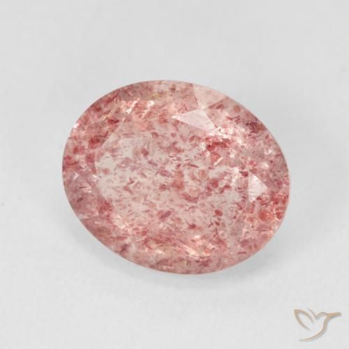 Quartzo Morango limonada rosa Natural 4.42ct, oval, Translúcido