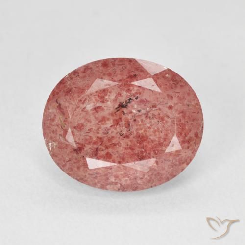 4.43ct Natural rosa médio Quartzo Morango, oval, Translúcido