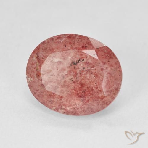 Quartzo Morango rosa médio Natural 4.43ct, oval, Translúcido