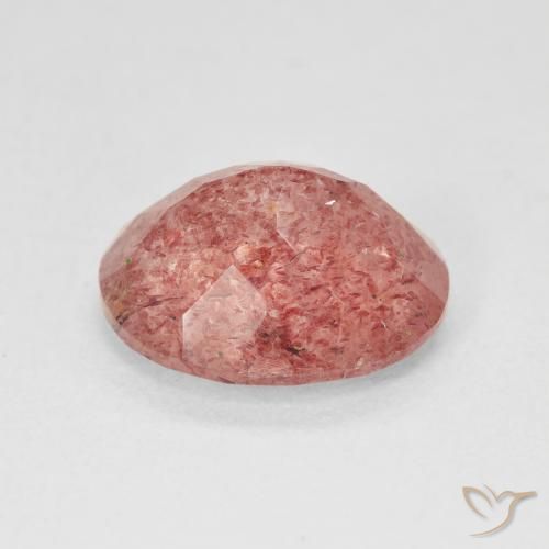 Quartzo Morango rosa médio Natural 4.43ct, oval, Translúcido