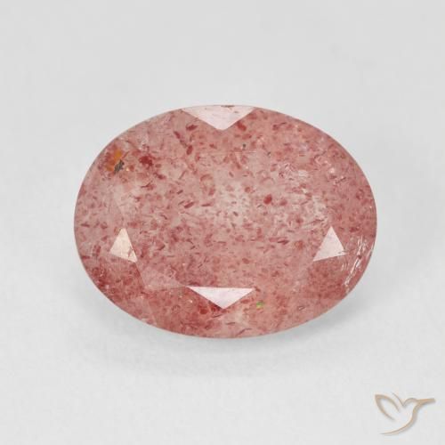 4.48ct Natural rosa médio Quartzo Morango, oval, Translúcido