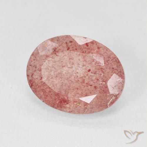Quartzo Morango rosa médio Natural 4.48ct, oval, Translúcido