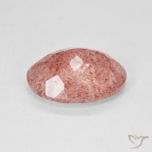 Quartzo Morango rosa médio Natural 4.48ct, oval, Translúcido