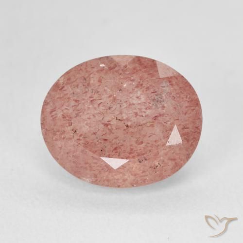 4.86ct Natural Pêssego Rosa Rosa Quartzo Morango, oval, Translúcido