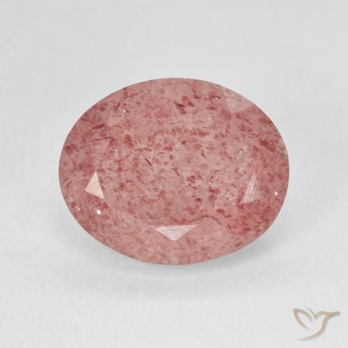 4.32ct Natural Pêssego Rosa Rosa Quartzo Morango, oval, Translúcido