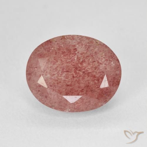 5.01ct Natural Pêssego Rosa Rosa Quartzo Morango, oval, Translúcido