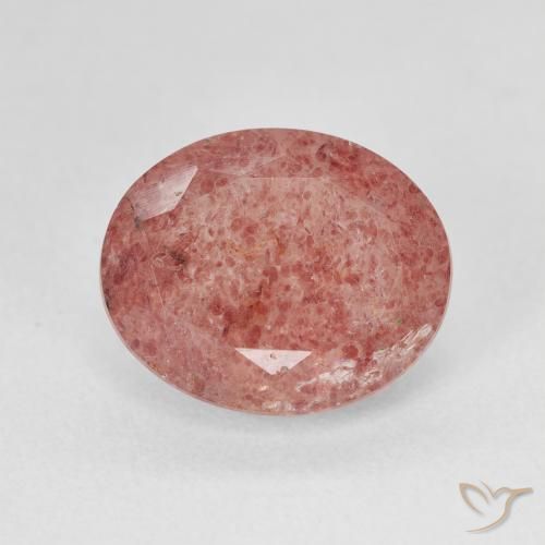 4.55ct Natural rosa médio Quartzo Morango, oval, Translúcido