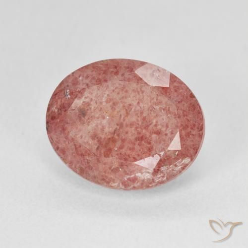 Quartzo Morango rosa médio Natural 4.55ct, oval, Translúcido