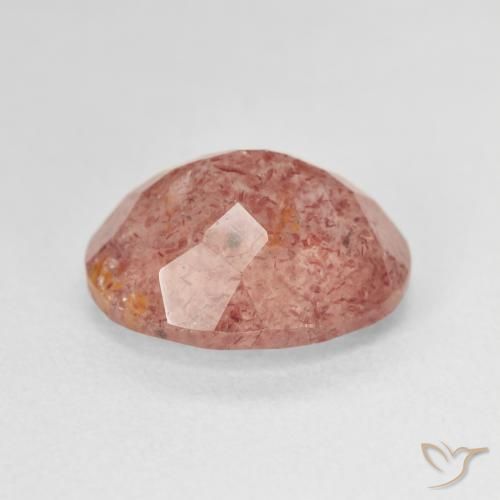 Quartzo Morango Sangue vermelho Natural 4.64ct, oval, Translúcido