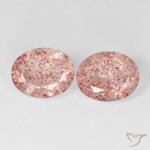 4.56ctw Natural Luz rosa Quartzo Morango, oval, Transparente
