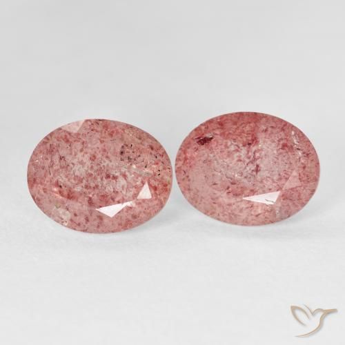 Pedras preciosas de Quartzo Morango Medium Light-Pink natural de 5.15 ct, oval, Transparente