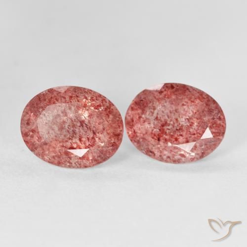 Pedras preciosas de Quartzo Morango Framboesa Rosa natural de 5.10 ct, oval, Transparente