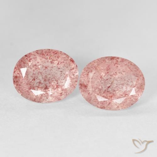 5.40ctw Natural Rosa Terroso Quartzo Morango, oval, Transparente