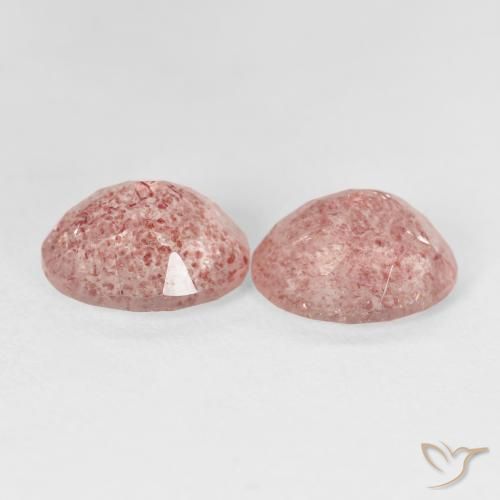 Pedras preciosas de Quartzo Morango Rosa Terroso natural de 5.40 ct, oval, Transparente