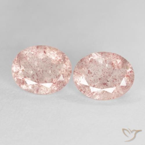 4.37ctw Natural Luz rosa Quartzo Morango, oval, Transparente