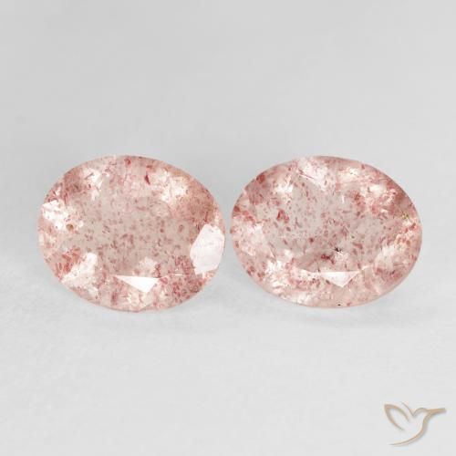 Pedras preciosas de Quartzo Morango Luz rosa natural de 4.37 ct, oval, Transparente