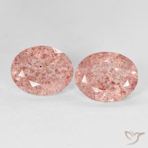 4.76ctw Natural Rosa Claro Rosa Quartzo Morango, oval, Transparente
