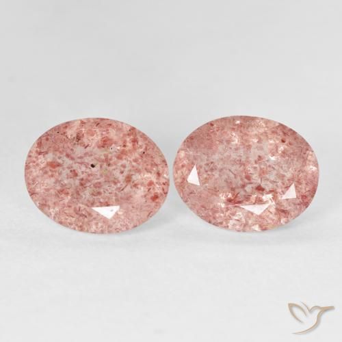 Pedras preciosas de Quartzo Morango Rosa Claro Rosa natural de 4.76 ct, oval, Transparente