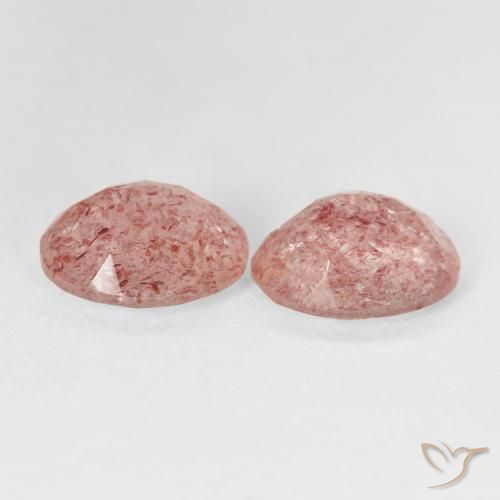 Pedras preciosas de Quartzo Morango Rosa Claro Rosa natural de 4.76 ct, oval, Transparente