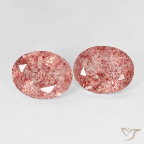 Pedras preciosas de Quartzo Morango Framboesa Rosa natural de 4.46 ct, oval, Transparente