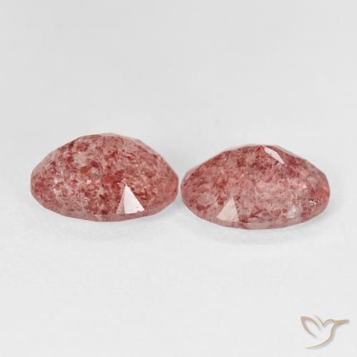 Pedras preciosas de Quartzo Morango Framboesa Rosa natural de 4.46 ct, oval, Transparente