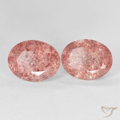 Pedras preciosas de Quartzo Morango rosa médio natural de 5.80 ct, oval, Transparente