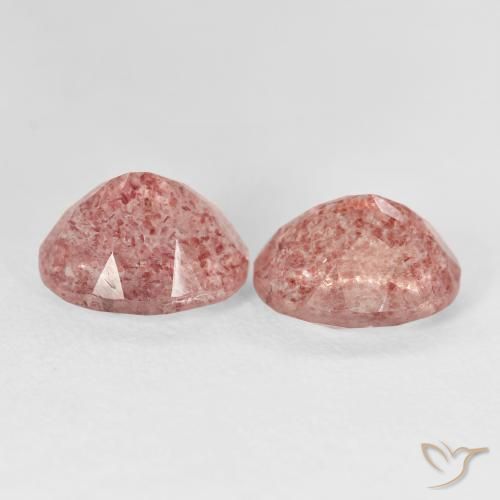 Pedras preciosas de Quartzo Morango rosa médio natural de 5.80 ct, oval, Transparente