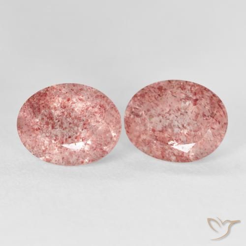 Pedras preciosas de Quartzo Morango Rosa Claro Rosa natural de 5.71 ct, oval, Transparente