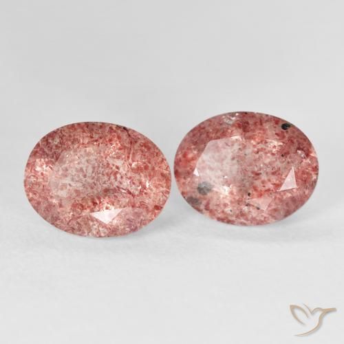 Pedras preciosas de Quartzo Morango rosa médio natural de 5.17 ct, oval, Transparente