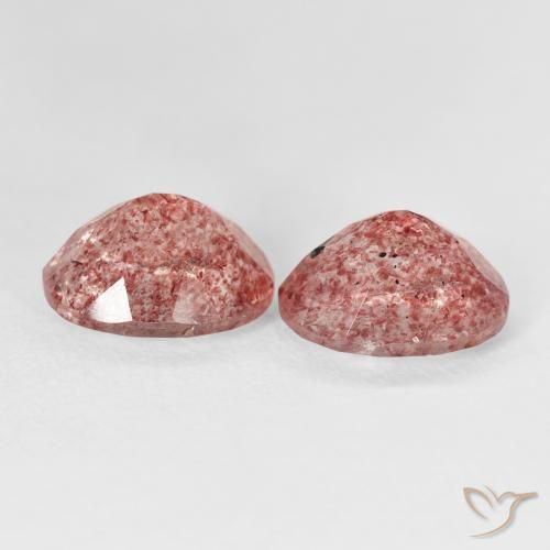 Pedras preciosas de Quartzo Morango rosa médio natural de 5.17 ct, oval, Transparente