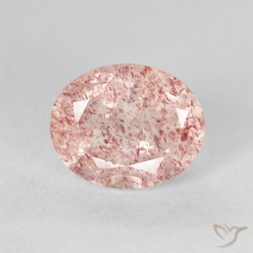 3.06ct Natural Luz rosa Quartzo Morango, oval, Transparente