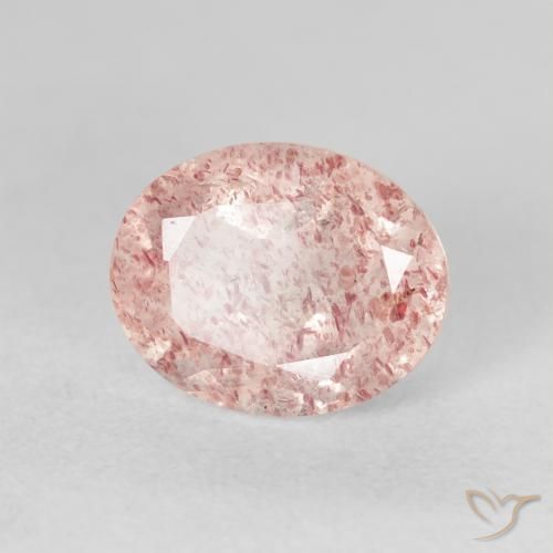 Quartzo Morango Luz rosa Natural 3.06ct, oval, Transparente