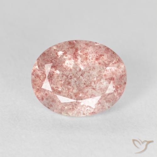 2.53ct Natural Luz rosa Quartzo Morango, oval, Transparente