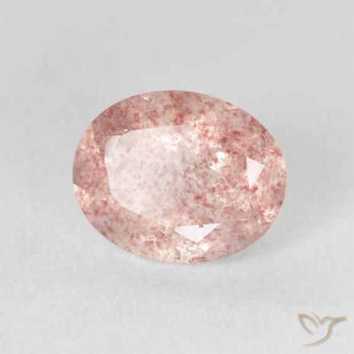 Quartzo Morango Luz rosa Natural 2.53ct, oval, Transparente