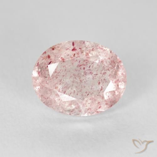 2.58ct Natural Luz rosa Quartzo Morango, oval, Transparente