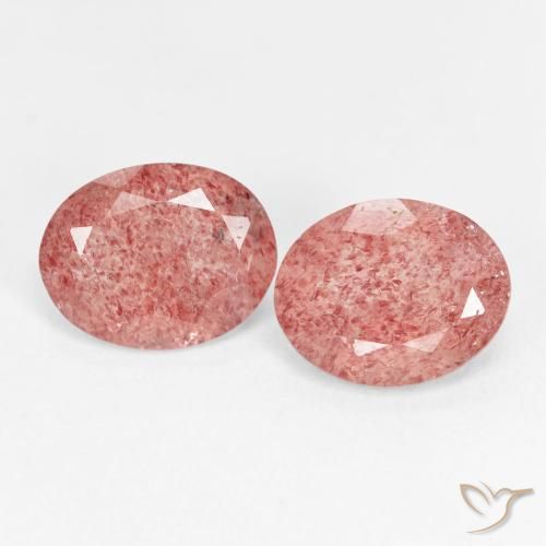4.29ctw Natural Framboesa Rosa Quartzo Morango, oval, Transparente