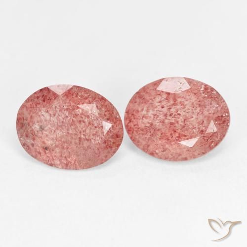 Pedras preciosas de Quartzo Morango Framboesa Rosa natural de 4.29 ct, oval, Transparente