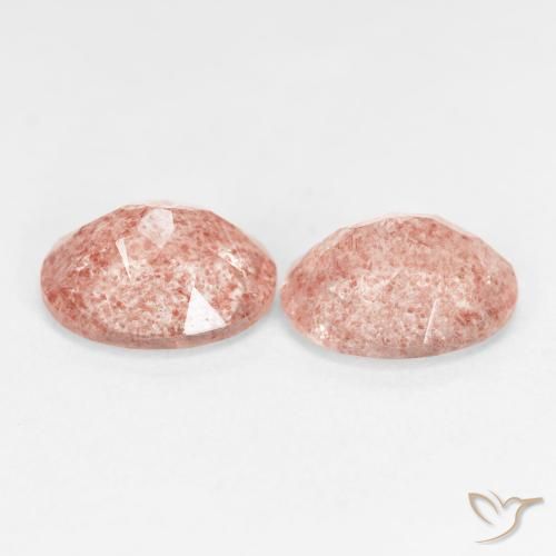 Pedras preciosas de Quartzo Morango Rosa Terroso natural de 4.67 ct, oval, Transparente