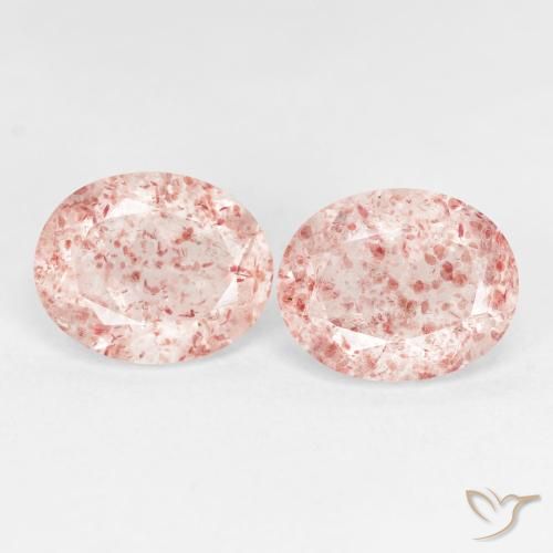 5.18ctw Natural Laranja Rosa Quartzo Morango, oval, Transparente