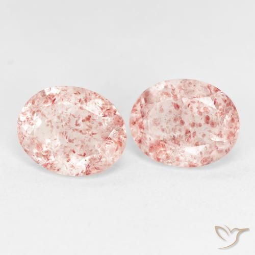 Pedras preciosas de Quartzo Morango Laranja Rosa natural de 5.18 ct, oval, Transparente