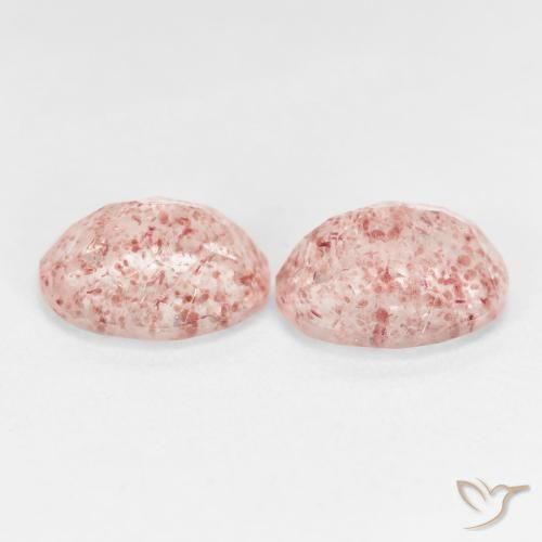 Pedras preciosas de Quartzo Morango Laranja Rosa natural de 5.18 ct, oval, Transparente