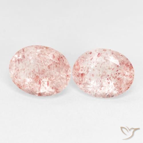 Pedras preciosas de Quartzo Morango Luz rosa natural de 4.94 ct, oval, Transparente