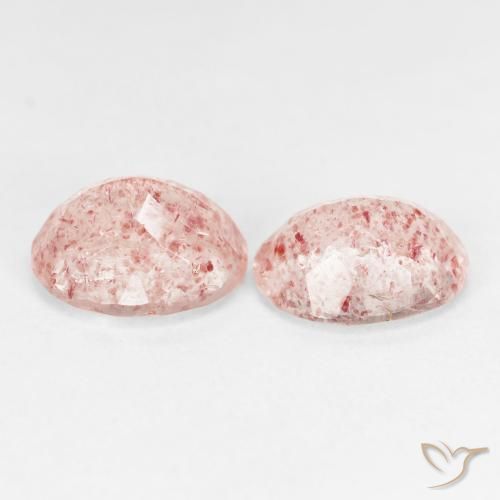 Pedras preciosas de Quartzo Morango Luz rosa natural de 4.94 ct, oval, Transparente