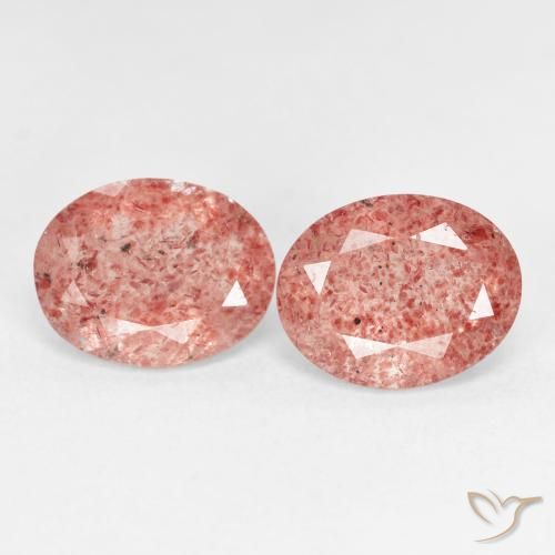 4.65ctw Natural rosa médio Quartzo Morango, oval, Transparente