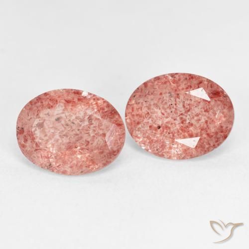 Pedras preciosas de Quartzo Morango rosa médio natural de 4.65 ct, oval, Transparente
