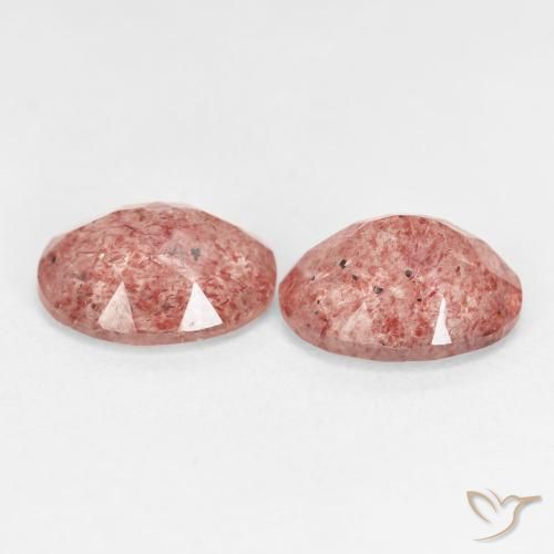 Pedras preciosas de Quartzo Morango rosa médio natural de 4.65 ct, oval, Transparente