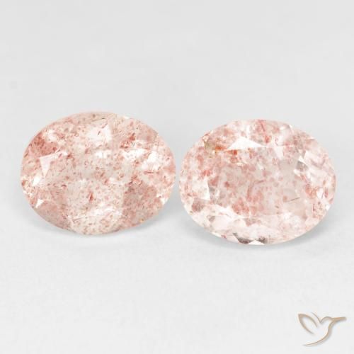 5.59ctw Natural Luz rosa Quartzo Morango, oval, Transparente