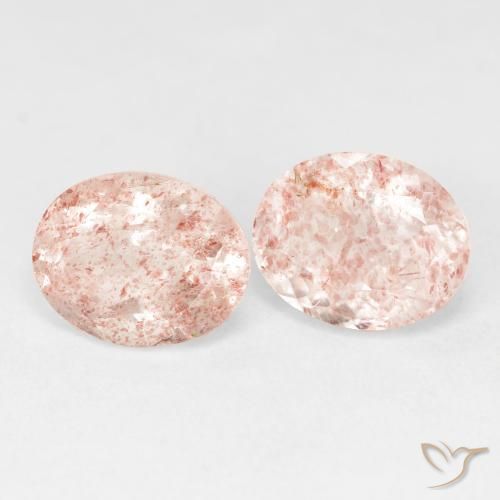 Pedras preciosas de Quartzo Morango Luz rosa natural de 5.59 ct, oval, Transparente