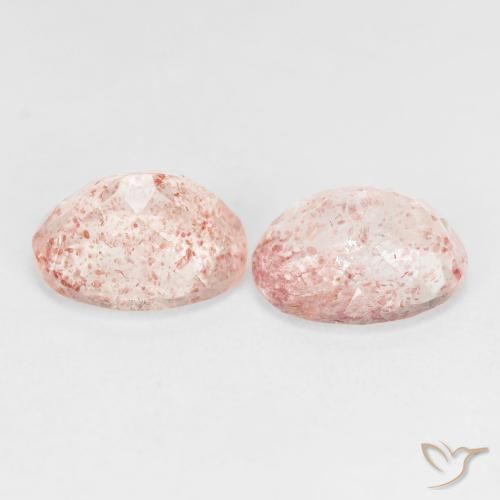 Pedras preciosas de Quartzo Morango Luz rosa natural de 5.59 ct, oval, Transparente