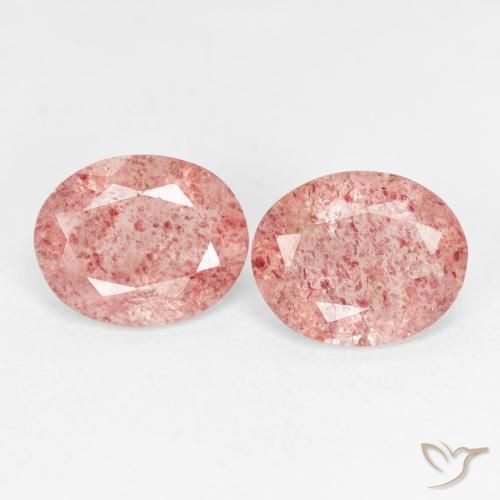 4.21ctw Natural Luz rosa Quartzo Morango, oval, Transparente